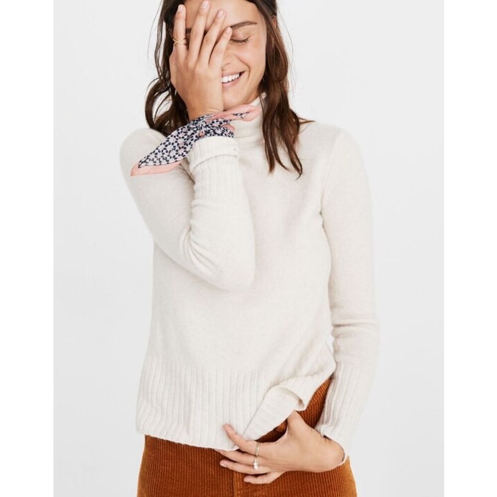 Madewell Inland Turtleneck Sweater Coziest Yarn Lightweight Wool/Alpaca Blend